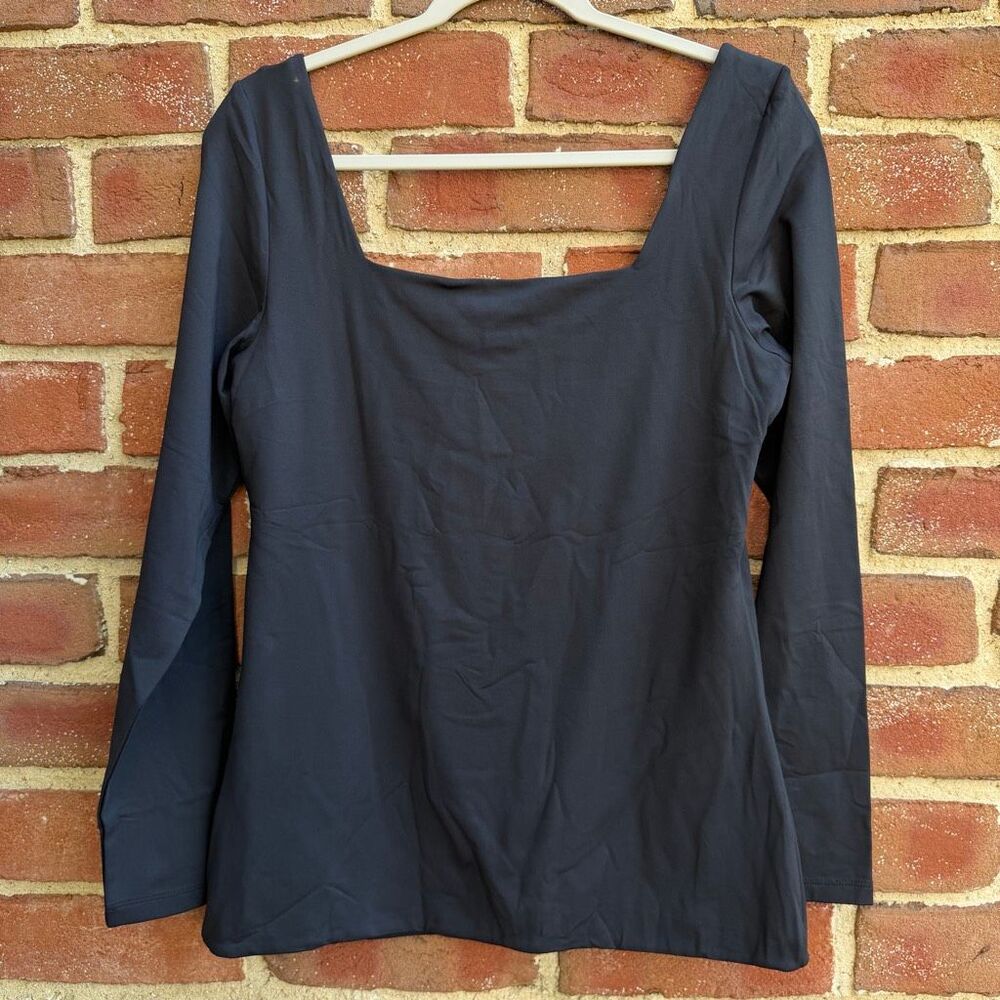 Aritzia Original Contour Square neck Hip Long Sleeve Top Black XS NEW - Picture 9 of 12